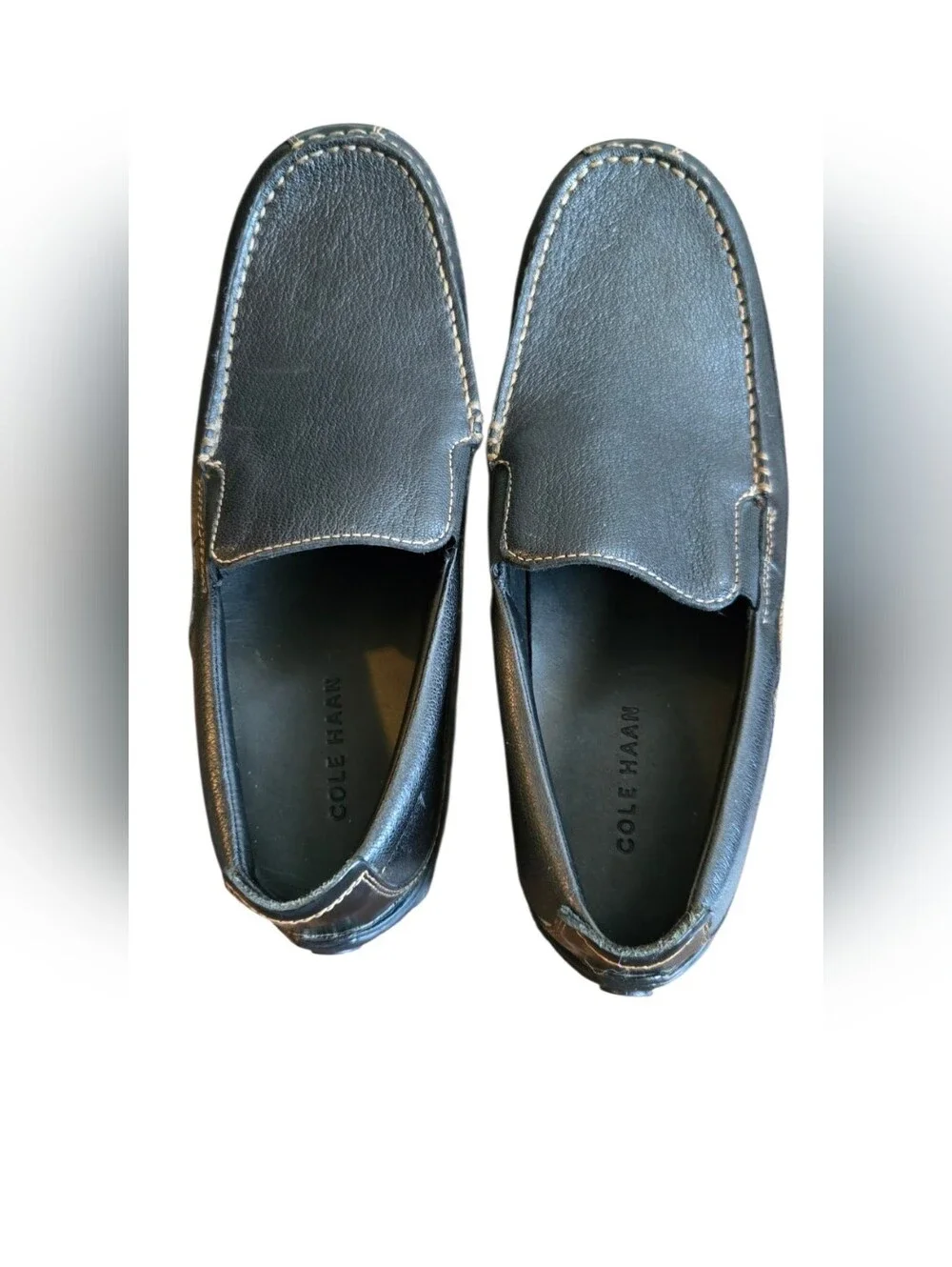 Cole Haan Tucker Venetian Black Leather Loafers 10